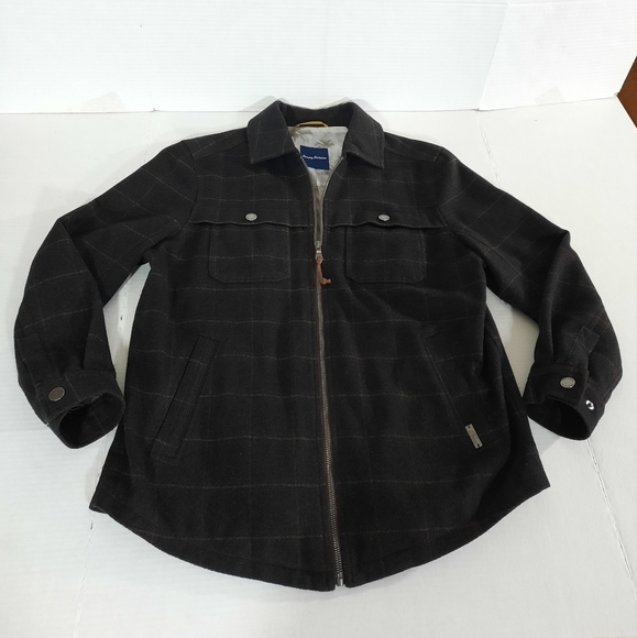 Tommy Bahama Ramero Plaid Wool Blend Shirt Jacket - Picture 1 of 6